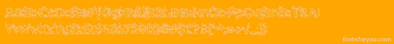 フォントHammeroidHollow – オレンジの背景にピンクのフォント
