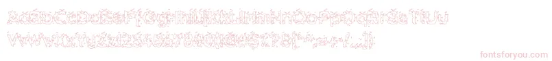 HammeroidHollow-fontti – vaaleanpunaiset fontit valkoisella taustalla