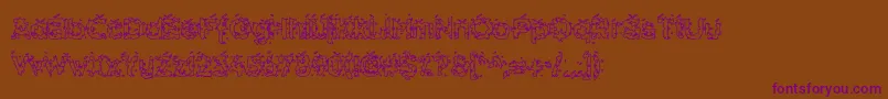 HammeroidHollow-Schriftart – Violette Schriften auf braunem Hintergrund