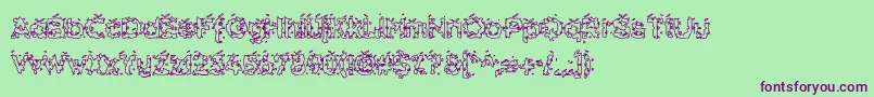 HammeroidHollow Font – Purple Fonts on Green Background