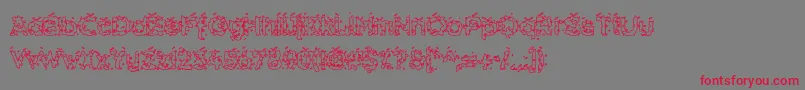 HammeroidHollow-Schriftart – Rote Schriften auf grauem Hintergrund