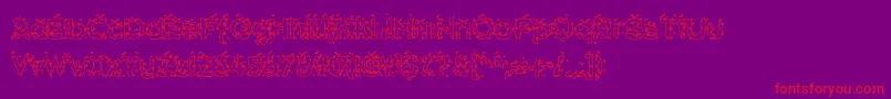 Fonte HammeroidHollow – fontes vermelhas em um fundo violeta
