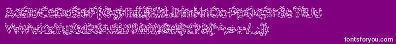 HammeroidHollow-fontti – valkoiset fontit violetilla taustalla