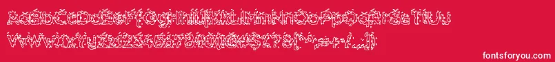 フォントHammeroidHollow – 赤い背景に白い文字