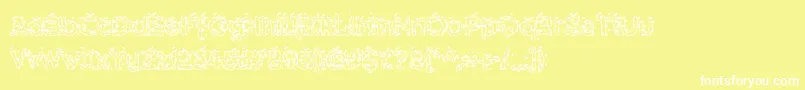HammeroidHollow-fontti – valkoiset fontit keltaisella taustalla