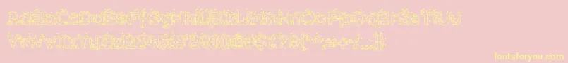Шрифт HammeroidHollow – жёлтые шрифты на розовом фоне