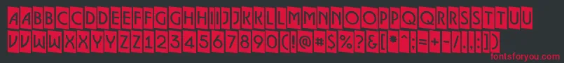 ALancetcmdn-Schriftart – Rote Schriften auf schwarzem Hintergrund