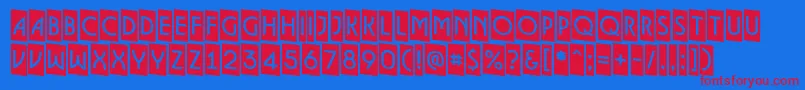 ALancetcmdn Font – Red Fonts on Blue Background