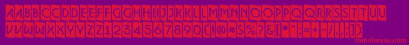 フォントALancetcmdn – 紫の背景に赤い文字