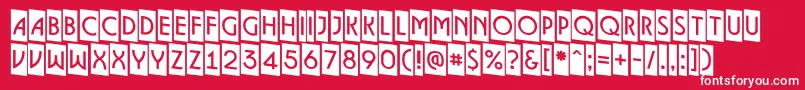 フォントALancetcmdn – 赤い背景に白い文字