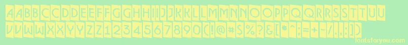 ALancetcmdn Font – Yellow Fonts on Green Background