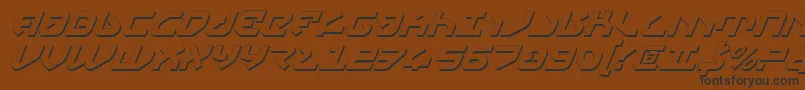 Czcionka YahrenShadowItalic – czarne czcionki na brązowym tle