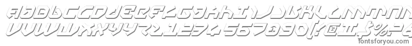 フォントYahrenShadowItalic – 白い背景に灰色の文字