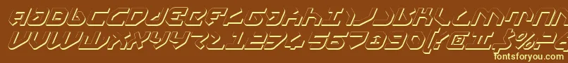 Czcionka YahrenShadowItalic – żółte czcionki na brązowym tle