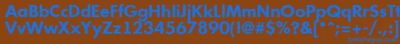 フォントFuturi5 – 茶色の背景に青い文字