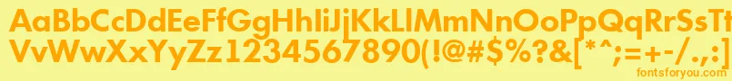 Futuri5-Schriftart – Orangefarbene Schriften auf gelbem Hintergrund