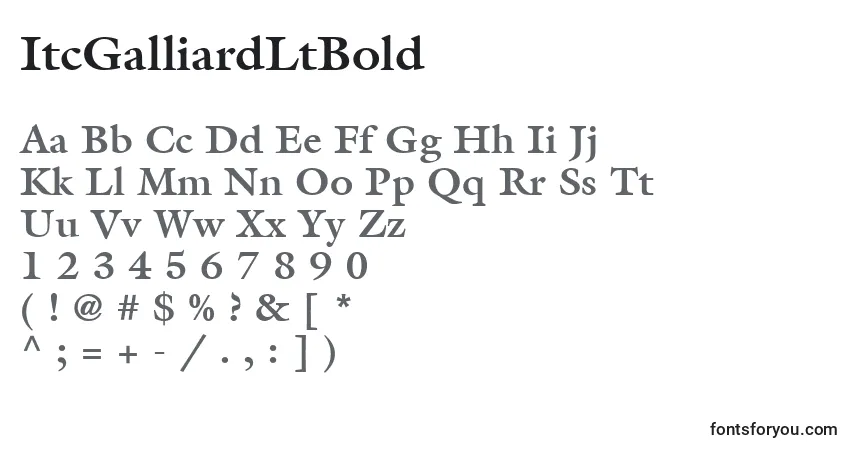 Czcionka ItcGalliardLtBold – alfabet, cyfry, specjalne znaki