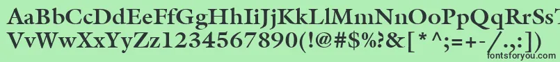 フォントItcGalliardLtBold – 緑の背景に黒い文字