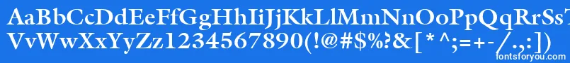 Шрифт ItcGalliardLtBold – белые шрифты на синем фоне