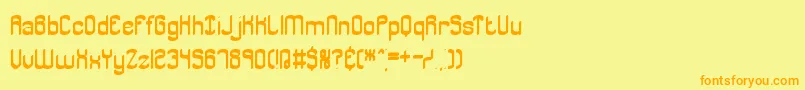 フォントJargon – オレンジの文字が黄色の背景にあります。