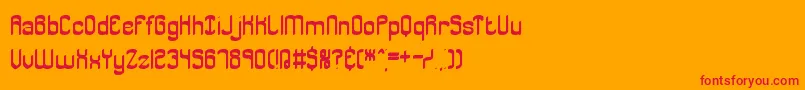 フォントJargon – オレンジの背景に赤い文字