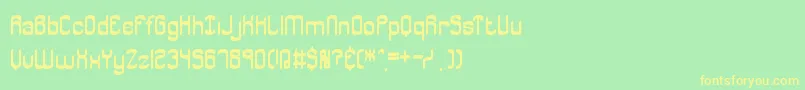 フォントJargon – 黄色の文字が緑の背景にあります