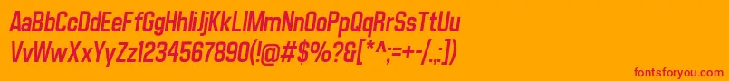 MatthanSansItalic Font – Red Fonts on Orange Background