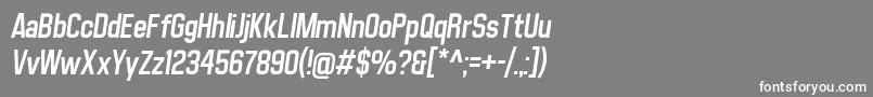 フォントMatthanSansItalic – 灰色の背景に白い文字