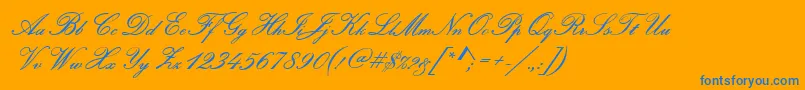 PamplonaRegular Font – Blue Fonts on Orange Background