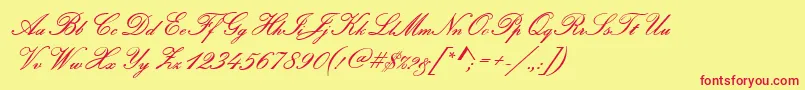 PamplonaRegular Font – Red Fonts on Yellow Background