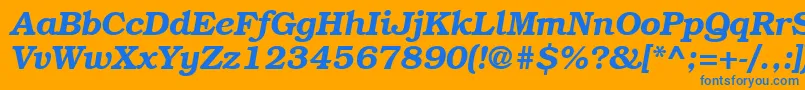 BookmancttBolditalic Font – Blue Fonts on Orange Background