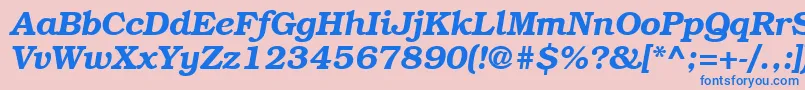 BookmancttBolditalic Font – Blue Fonts on Pink Background