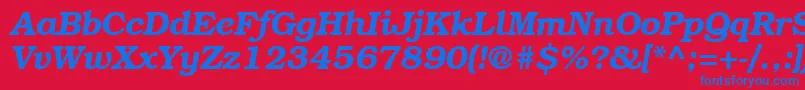 BookmancttBolditalic Font – Blue Fonts on Red Background