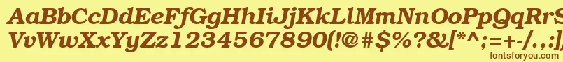 BookmancttBolditalic Font – Brown Fonts on Yellow Background