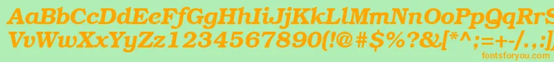 BookmancttBolditalic Font – Orange Fonts on Green Background