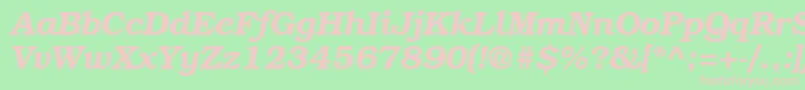 BookmancttBolditalic Font – Pink Fonts on Green Background
