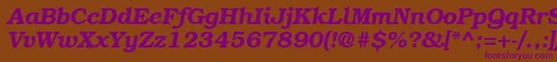 BookmancttBolditalic Font – Purple Fonts on Brown Background