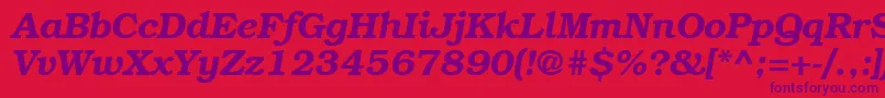 Czcionka BookmancttBolditalic – fioletowe czcionki na czerwonym tle
