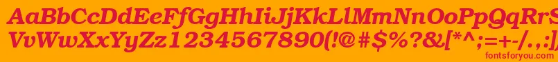 BookmancttBolditalic Font – Red Fonts on Orange Background