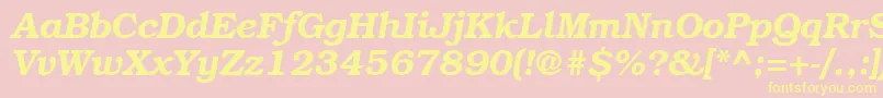 BookmancttBolditalic Font – Yellow Fonts on Pink Background
