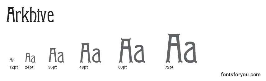 Размеры шрифта Arkhive