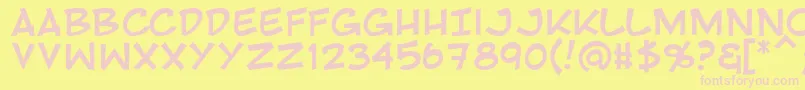 Rivenshield Font – Pink Fonts on Yellow Background