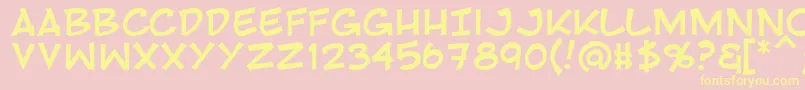 Fonte Rivenshield – fontes amarelas em um fundo rosa
