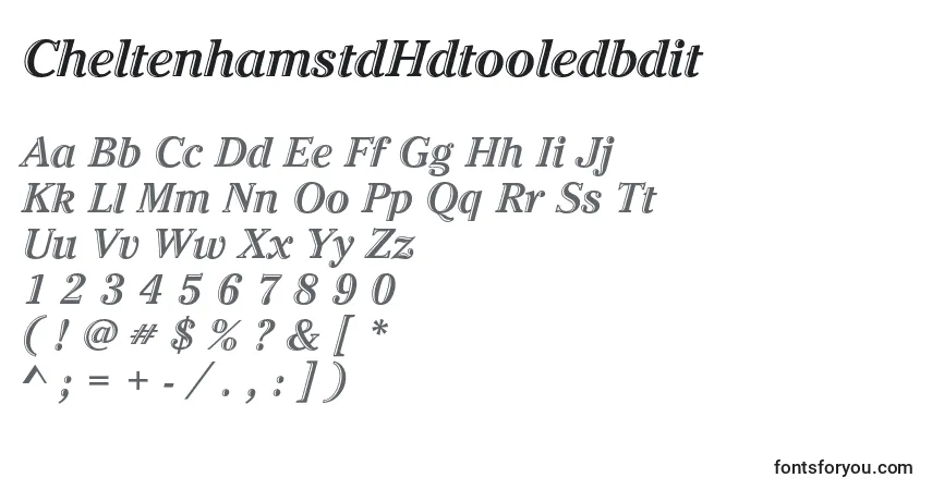 Шрифт CheltenhamstdHdtooledbdit – алфавит, цифры, специальные символы