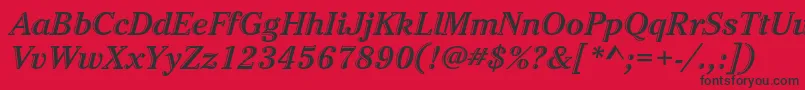 Czcionka CheltenhamstdHdtooledbdit – czarne czcionki na czerwonym tle