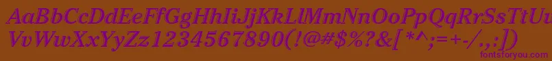 CheltenhamstdHdtooledbdit Font – Purple Fonts on Brown Background