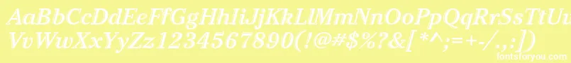 フォントCheltenhamstdHdtooledbdit – 黄色い背景に白い文字
