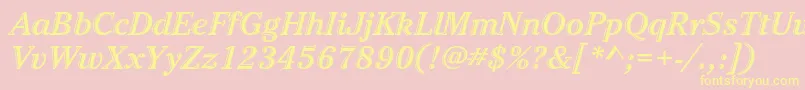 CheltenhamstdHdtooledbdit Font – Yellow Fonts on Pink Background
