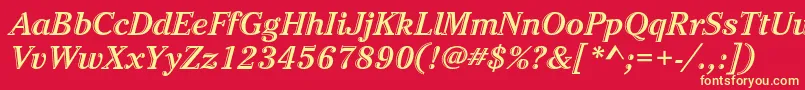 Czcionka CheltenhamstdHdtooledbdit – żółte czcionki na czerwonym tle