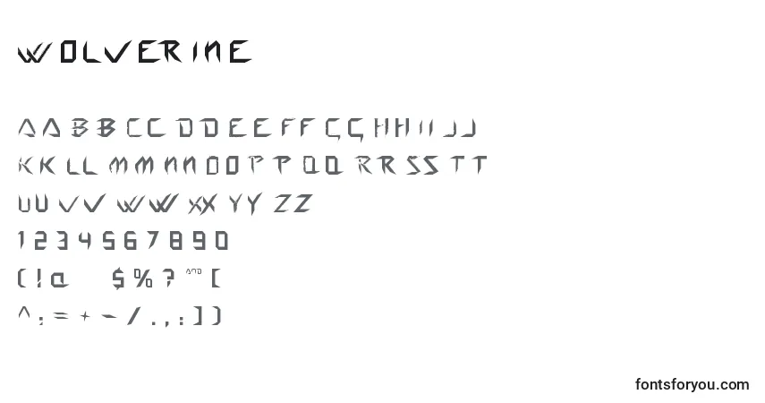 A fonte Wolverine – alfabeto, números, caracteres especiais